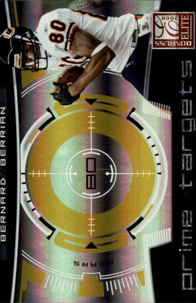 2008 Donruss Elite Prime Targets Gold #24 Bernard Berrian /800 Card