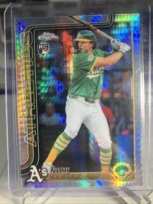 Nick Kurtz Rookie Card Topps Chrome Prism Refractor 2025 #US178 Athletics RC