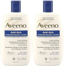 ( LOT OF 2 ) Aveeno Anti-Itch CONCENTRATED LOTION 4 fl oz / 118 mL • EXP : 10/26
