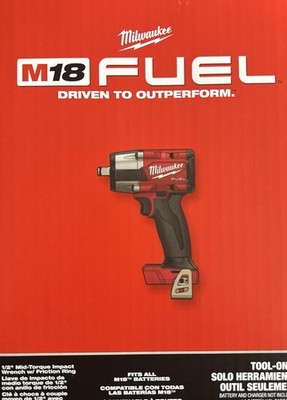 Milwaukee 2962-20 M18 Fuel 1/2'' Mid-Torque Impact Wrench with Friction Ring - Re