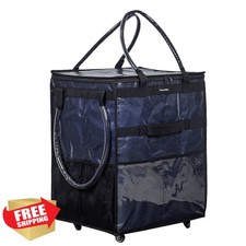 Reusable Grocery Bag On Wheels Large Capacity Shopping Trolley Foldable Rolli...