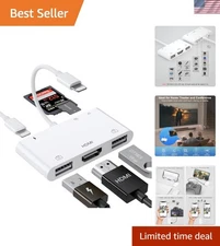 Lightning to HDMI Adapter with USB Camera and Charging Port, SD Card Reader f...