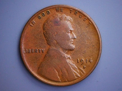 1914-D LINCOLN WHEAT CENT__SEMI KEY__RARE COIN__DENVER VERY GOOD STRIKE