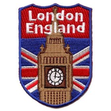 London England United Kingdom Shield Embroidered Iron On Patch