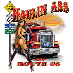 TRANSFER - HAULIN ASS - ROUTE 66 TRUCKER / NOVELTY / FUN Adu
