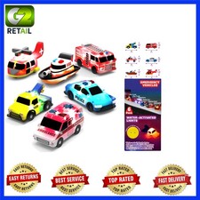 Tub Works Emergency  Cars Light Up Bath Toys, 6 Pack  Water-Activated Light Up