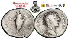Ancient Roman Empire Coin Silver Denarius Marcus Aurelius 161 180 AD #33554