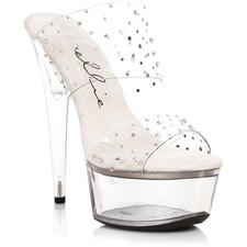 Ellie 6 Inch Heel Clear Platform Sandals 609-Misty Heels