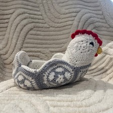 Handmade Crocheted Chicken Hen Basket