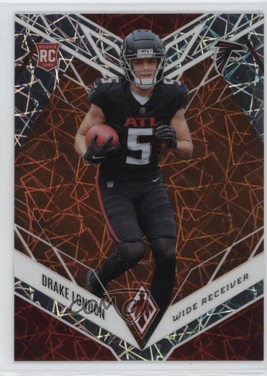 2022 Panini Phoenix Rookies Orange Lazer 30/75 Drake London #107 Rookie RC 03tv