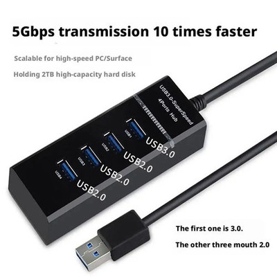 4-Port USB 3.0 Hub Data Expander Schnellladegerät Computer Adapter