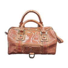 Vintage Guess Y2K Croco Patent Leather Satchel Bag 1124-16