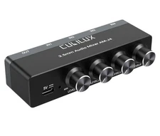 Cubilux 4-Channel 3.5mm Audio Mixer  Ultra-Low-Noise Mini Audio