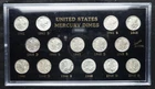 Capital Holder Set 15 Mercury Silver Dimes 1941 - 1945 PDS AU / BU Uncirculated