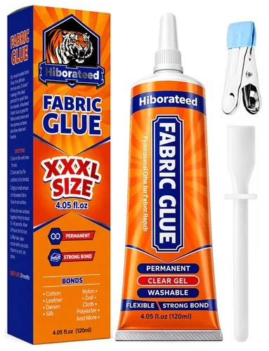 Permanent Washable Dry Clear Fabric Adhesive Glue 120 ML Clothing Repair - product listing photo