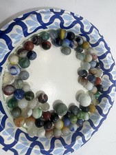Vintage Marble Lot Swirls Shooters Vitro / Marble King 75 Pieces