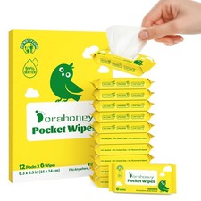 Unscented Travel Wet Wipes, 99 Purified Water Mini Wipes for Sensitive Skin,...