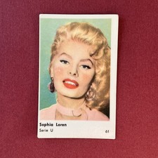 Sophia Loren 1958 Dutch Gum Serie U #61 Vintage Trading Card
