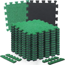 12PCS Artificial Grass Turf 12"x 12" Interlocking Grass Tiles for Backyard Patio