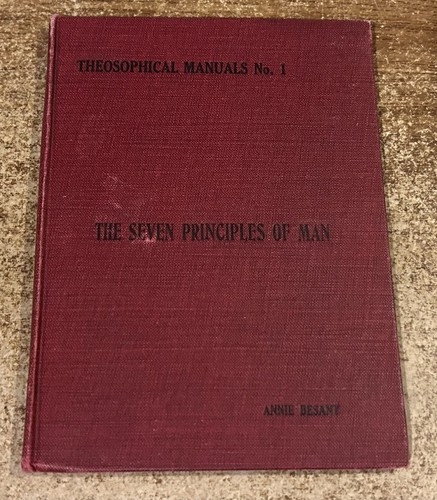 Cover of THE SEVEN PRINCIPLES OF MAN 1918 HC BOOK Throsophical Manual #1