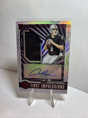 2023 Panini Illusions First Impressions Aidan O'Connell Patch Auto /199 Raiders!