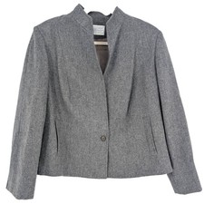 Vintage Pendelton 100 Virgin Wool Blazer Gray Single Button Heritage Classic LG
