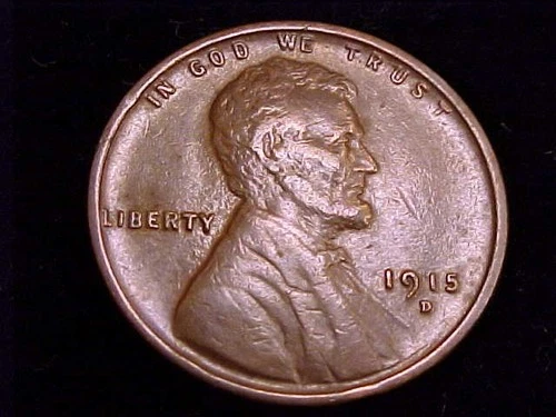 1915-D  Lincoln Cent, a strong VF nearly Extra Fine in Grade.