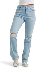 Wrangler Women's High Rise True Straight Fit Jean, Misty Blue, 2-32