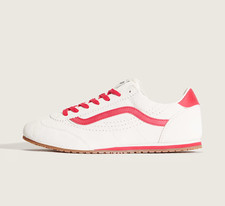 Vans Super Lowpro Shoes in White and Red All Sizes Limited Stock