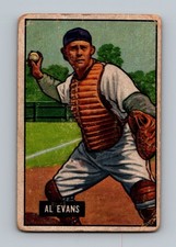 1951 Bowman #38 Al Evans LOW GRADE Vintage Baseball Card