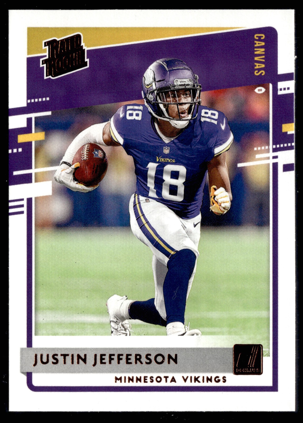 2020 Donruss #313 Justin Jefferson Rated Rookies Canvas Rookie Vikings R03