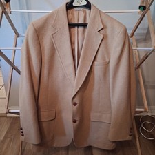 Vintage PBM 100 Camel Hair Blazer Mens 44 Tan Sport Coat USA Made