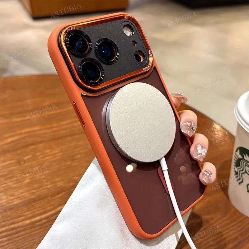 Estuche Magsafe Magnético Transparente de Lujo Lente de Metal Parachoques para iPhone 17-11 Pro Max Foto 4 de 4