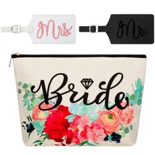 Bride Makeup Bag Present Bridal Cosmetic Bags Mr Bridal Luggage Tags and Mrs ...