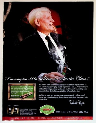 Puros Indios Cigars Rolando Reyes Sr. Vintage Magazine Ad 2000s Black Green