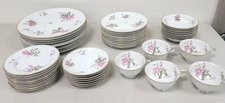 49 Piece Noritake China Set w/ Pink Floral Design & Gold Trim Made In Japan