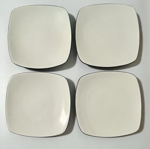 4 Vintage Colorwave Graphit 10,75" Quadratische Essteller Sehr guter Zustand
