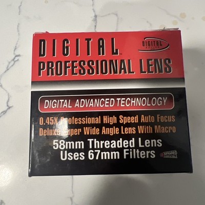 Digital Concepts Wide Angle Macro Lens 0.45x 58mm High Definition Digital In Box