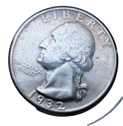 1932-P Washington 25c ~ 90% Silver ~ Uncirculated (Toned) ~ 1st Year of Wash.B95