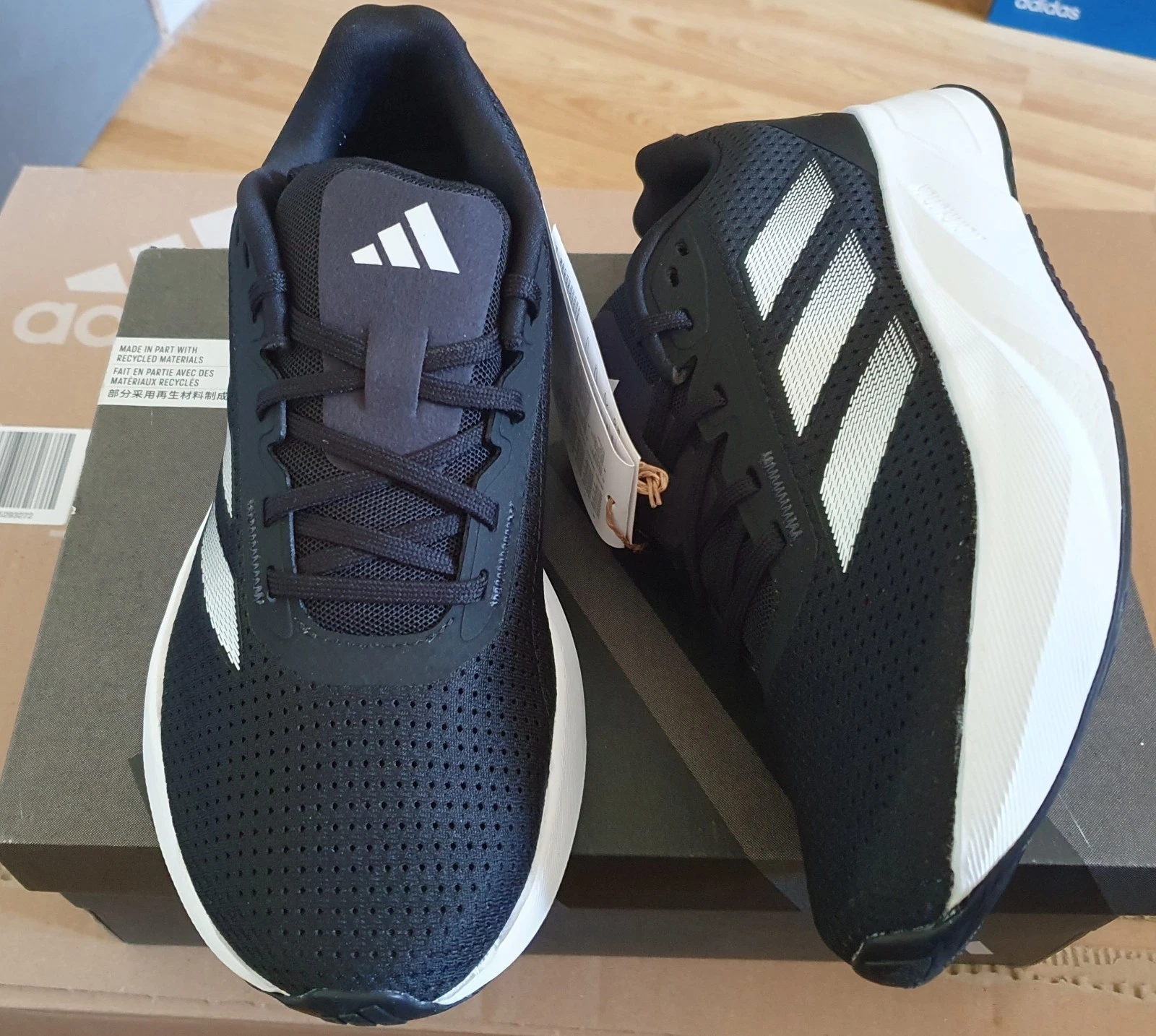 Scarpe da ginnastica Adidas Duramo taglia UK 6 Eur 39 1 3 nuove e imballate nere