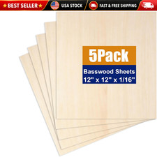 Balsa Wood Sheets 5 Pack Basswood Plywood 12x12x1/16 Thin Crafts Laser Cutting
