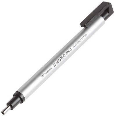 Tombow Mono Zero Eraser, Round 2.3mm Tip, Silver 