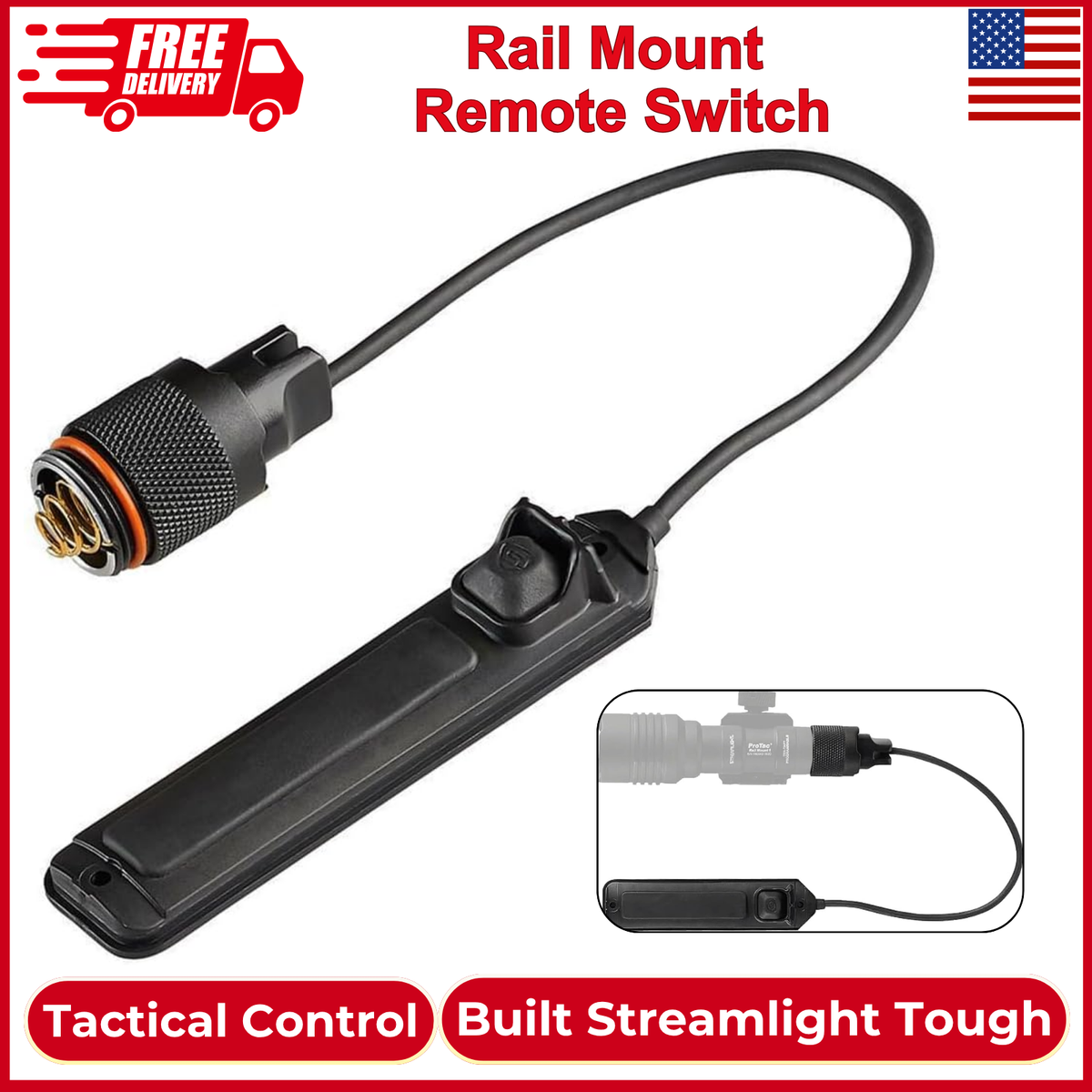 Streamlight マウント&リモートスイッチ　セット Streamlight PT RM Remote Switch W/TC 88098 Black Rifle Shotgun