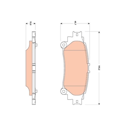 Plaquette de frein TRW GDB3497 à friction stable pour Toyota