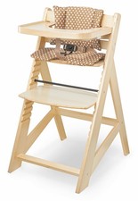 Chaise Haute Bébé +6 mois ÉVOLUTIVE Bois, 12 Réglages du Siège, Table Amovible