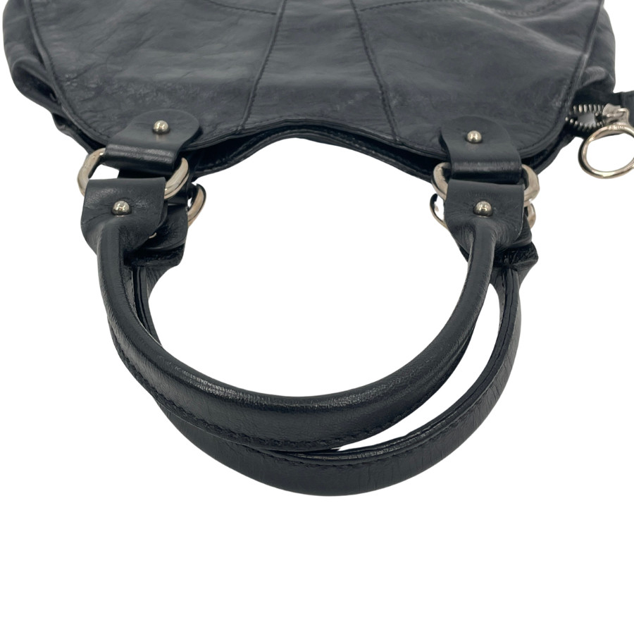 FENDI Handbag Black Leather Gold Logo Unisex From Japan thumbnail 21