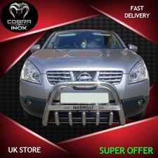 Fits NISSAN QASHQAI Bull Bar Chrome Nudge Push Grill Front Bumper Bar 2006-2013