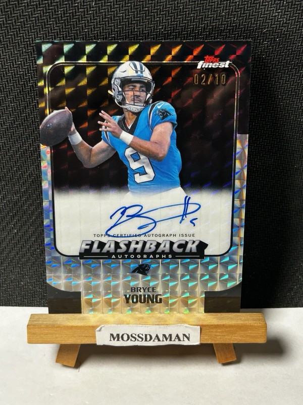 2025 Topps Finest Bryce Young Black Refractor On Card Auto #/10 Panthers
