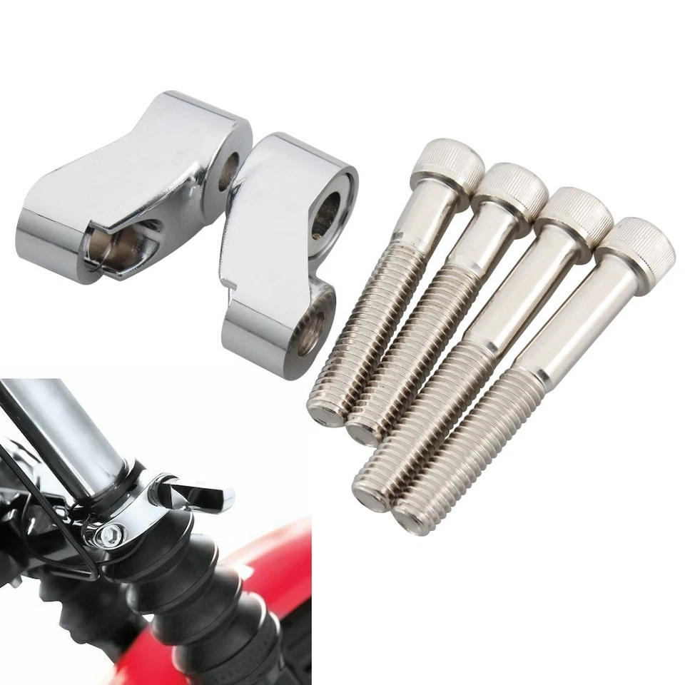 39mm 49mm Forks Front Turn Signal Relocation Kit For Harley Dyna Sportster XL - Image 2 of 4