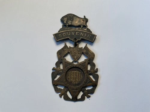 Rare G.A.R. 1897 31st National Encampment Buffalo Souvenir Missing Pinback FS